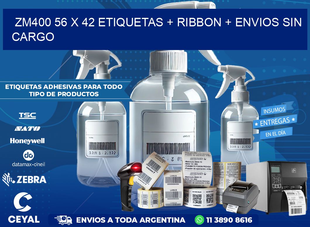 ZM400 56 x 42 etiquetas + ribbon + envios sin cargo