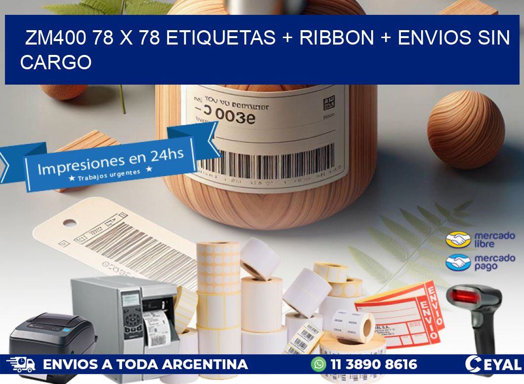 ZM400 78 x 78 etiquetas + ribbon + envios sin cargo