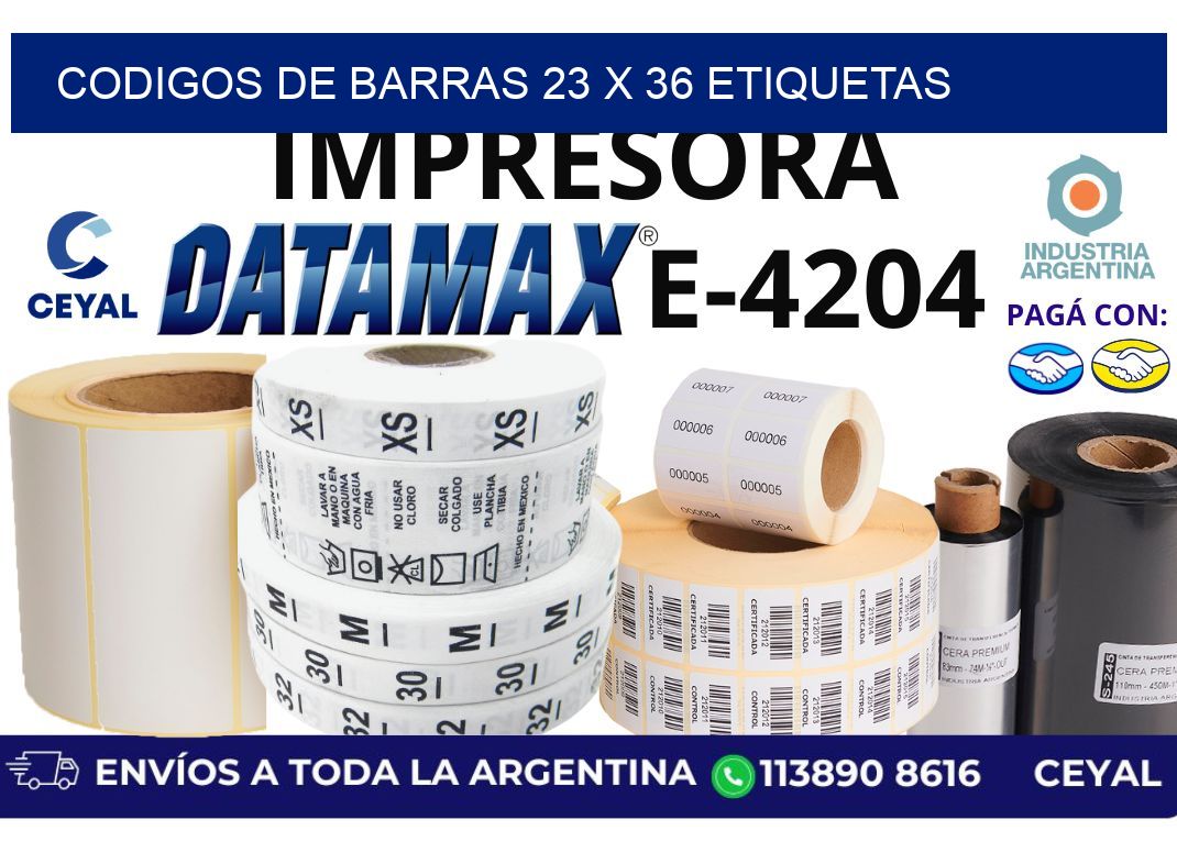 codigos de barras 23 x 36 etiquetas