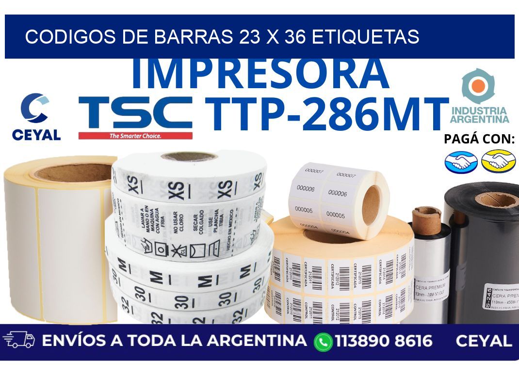 codigos de barras 23 x 36 etiquetas