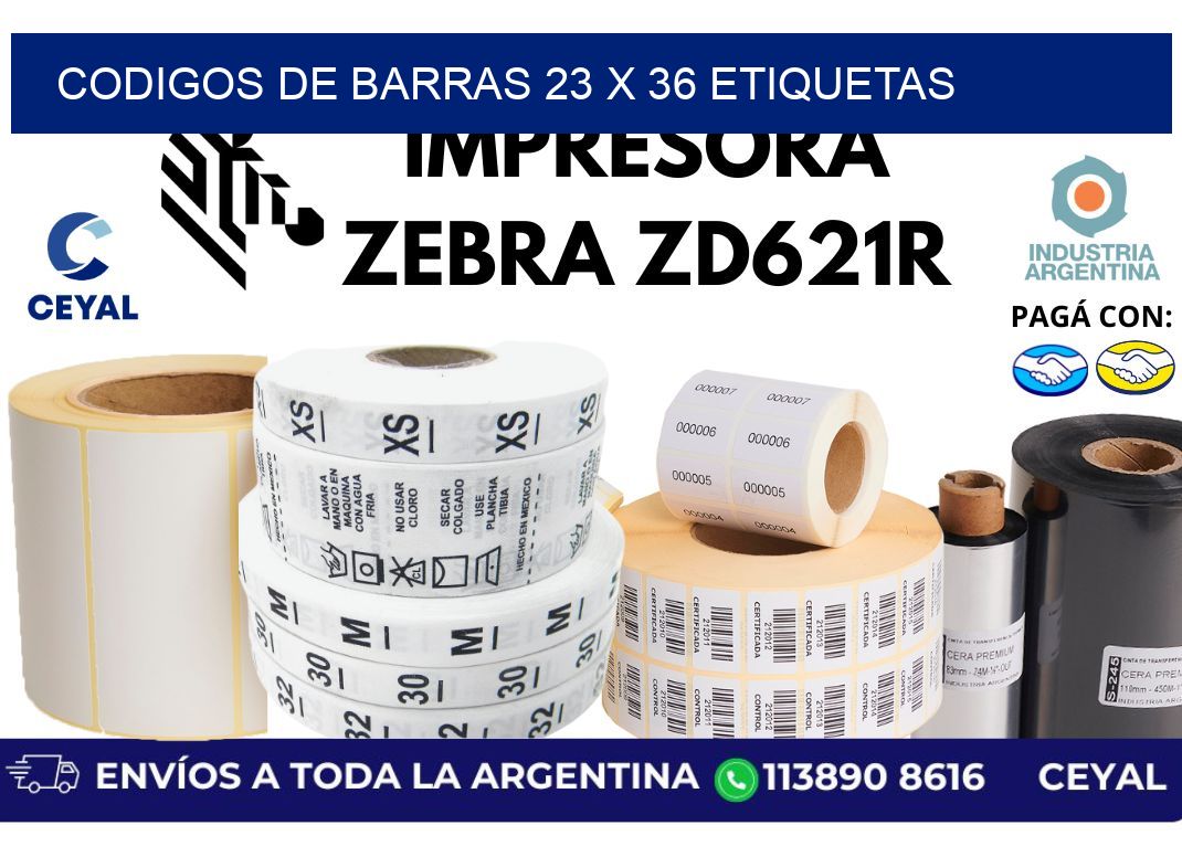 codigos de barras 23 x 36 etiquetas