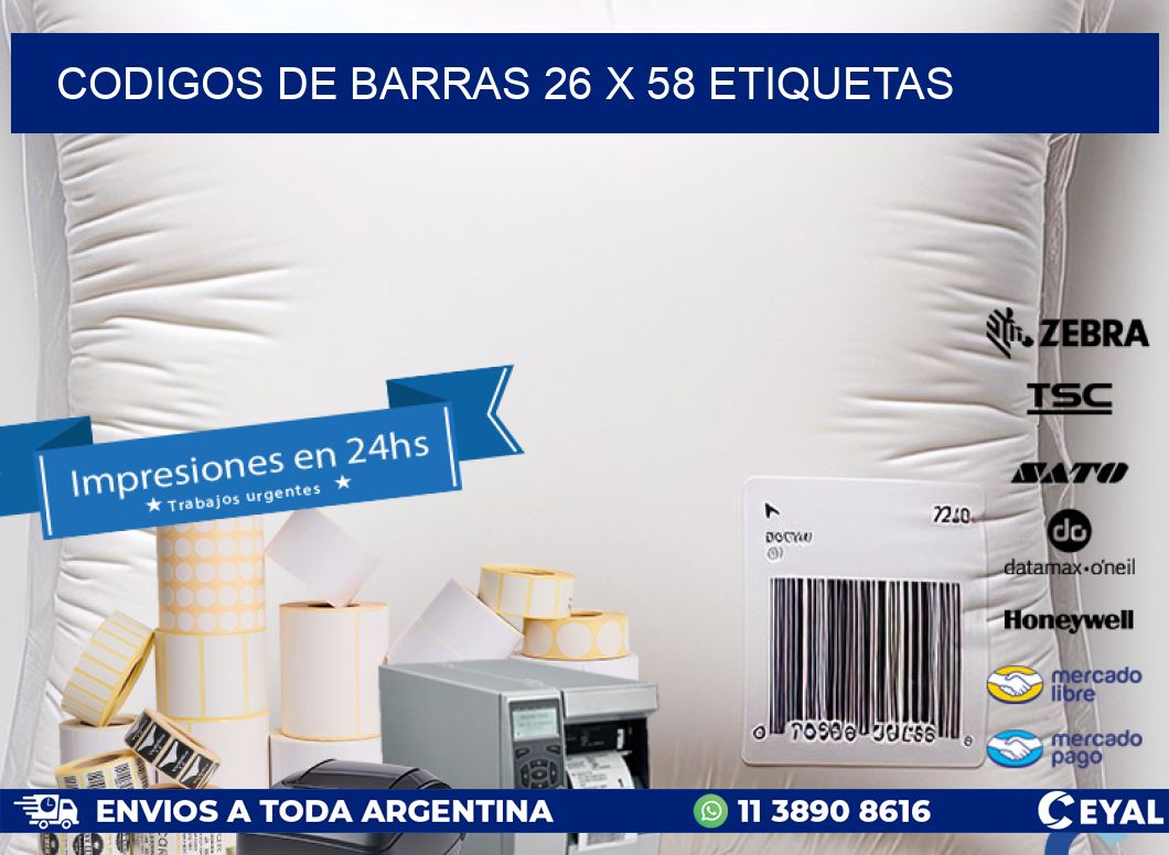 codigos de barras 26 x 58 etiquetas