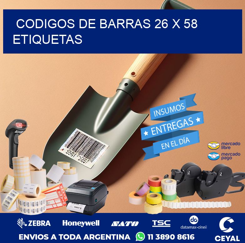 codigos de barras 26 x 58 etiquetas