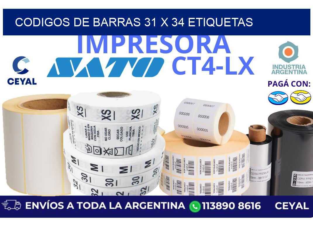 codigos de barras 31 x 34 etiquetas