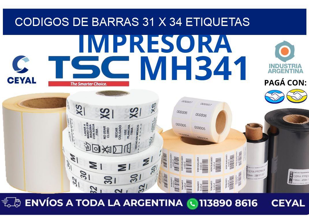 codigos de barras 31 x 34 etiquetas