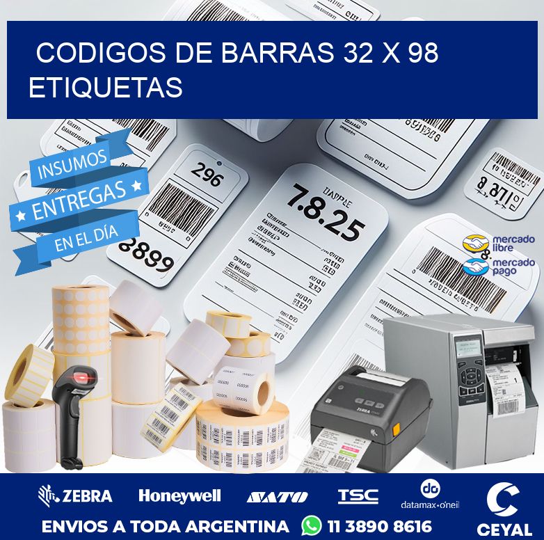 codigos de barras 32 x 98 etiquetas