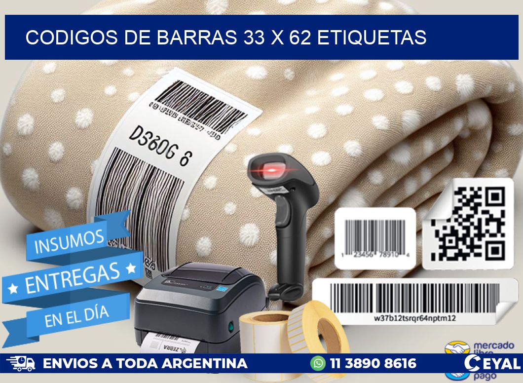 codigos de barras 33 x 62 etiquetas