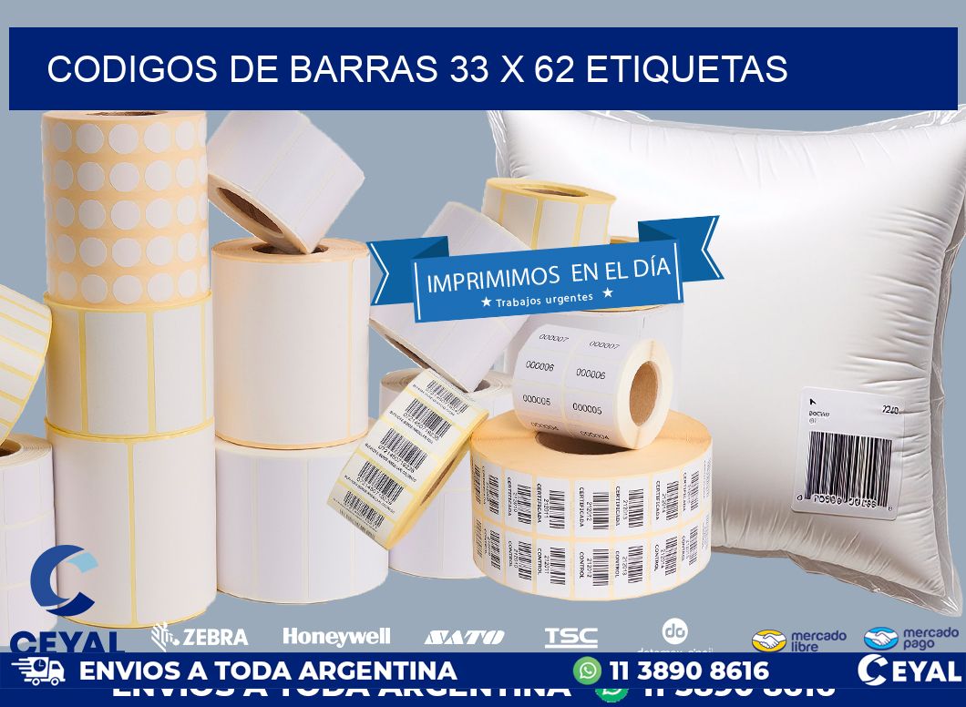 codigos de barras 33 x 62 etiquetas