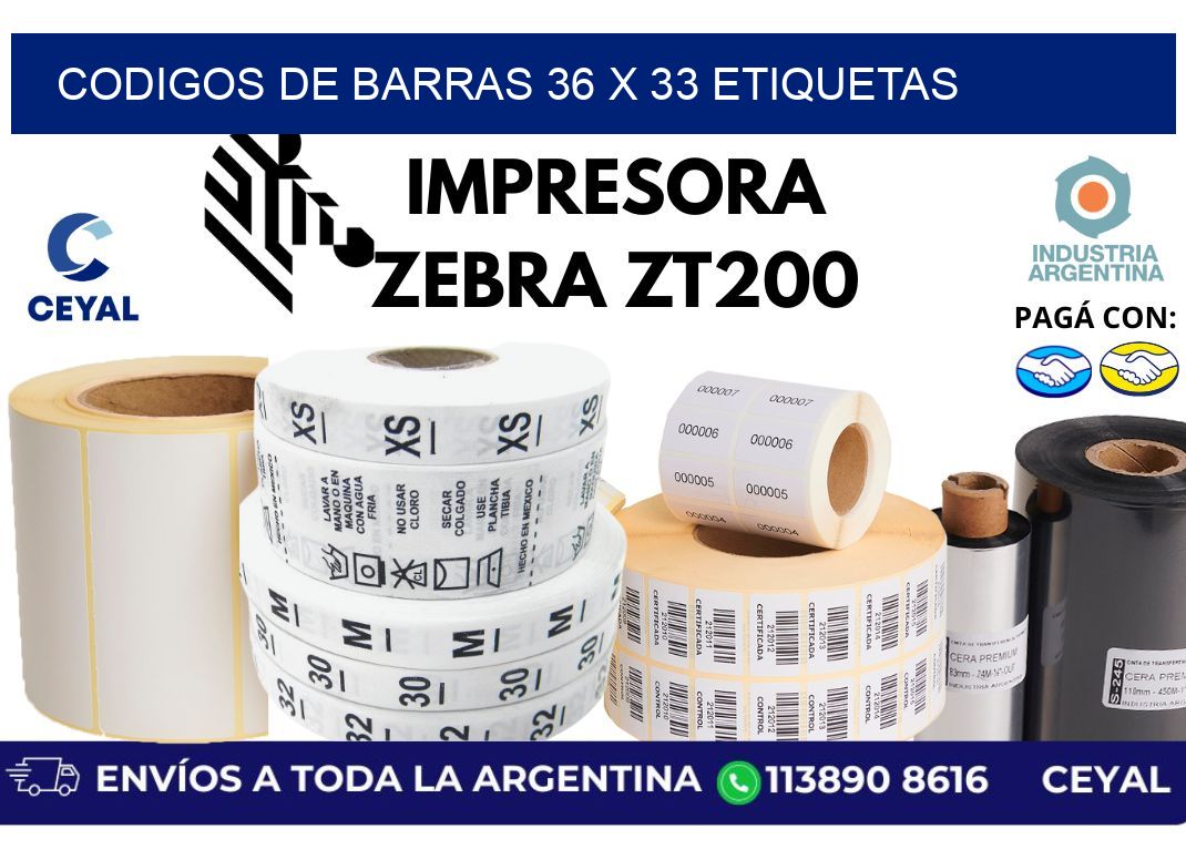 codigos de barras 36 x 33 etiquetas