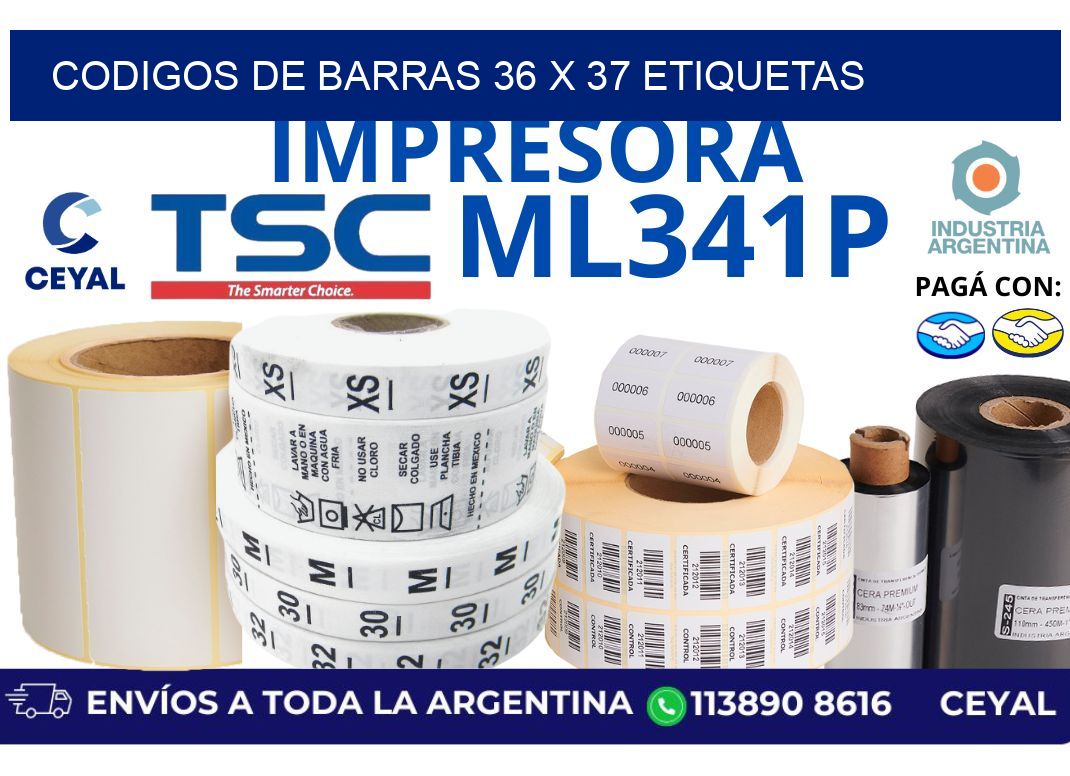 codigos de barras 36 x 37 etiquetas