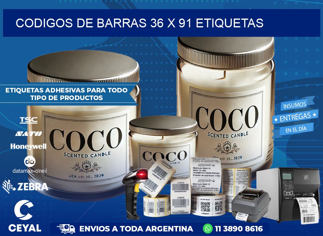 codigos de barras 36 x 91 etiquetas