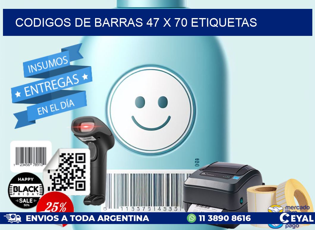 codigos de barras 47 x 70 etiquetas