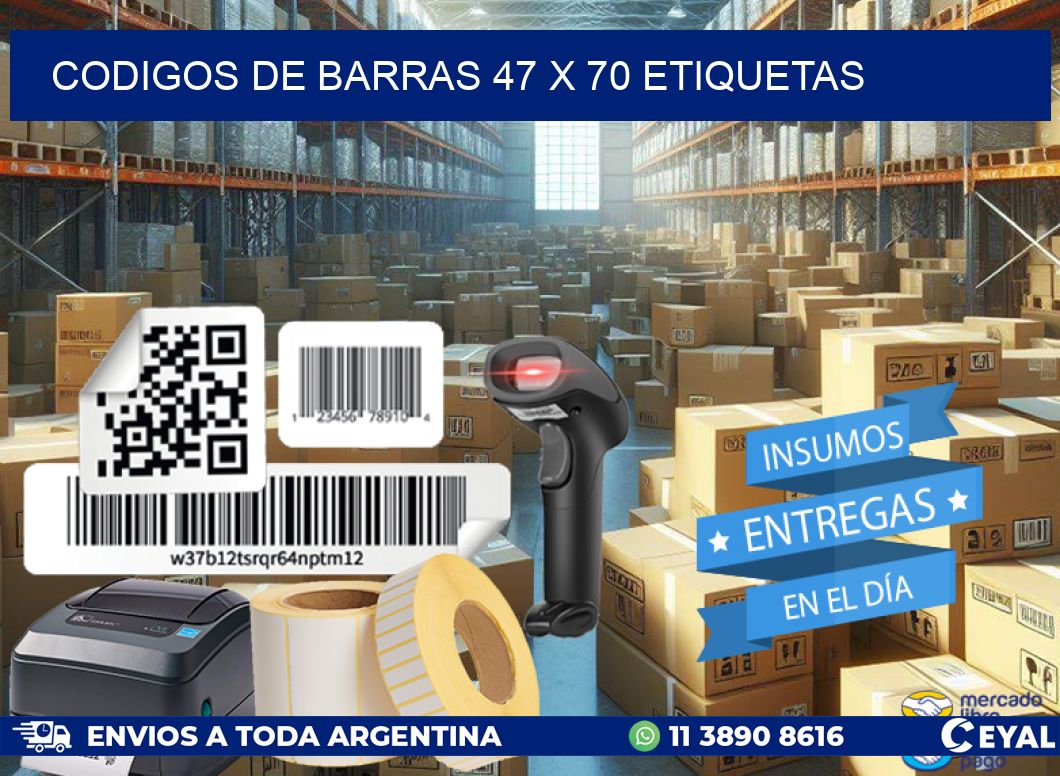 codigos de barras 47 x 70 etiquetas