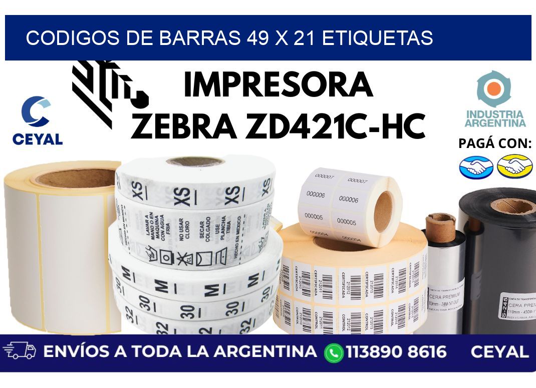 codigos de barras 49 x 21 etiquetas