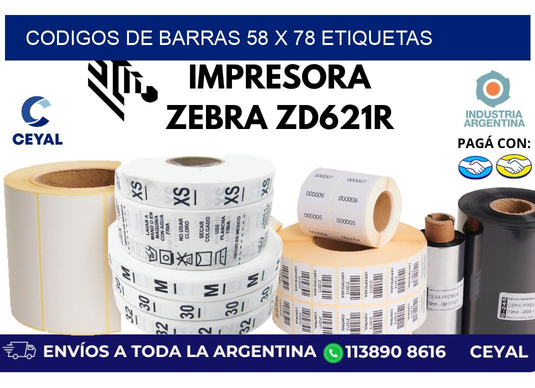 codigos de barras 58 x 78 etiquetas