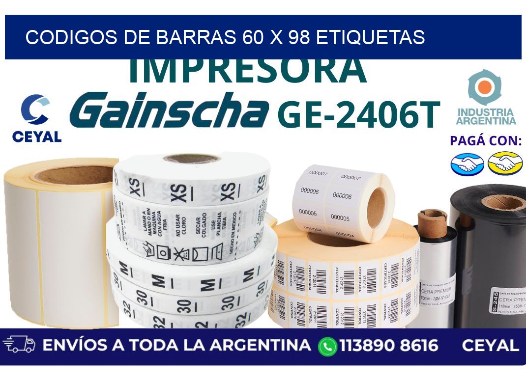 codigos de barras 60 x 98 etiquetas
