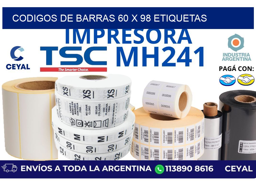codigos de barras 60 x 98 etiquetas