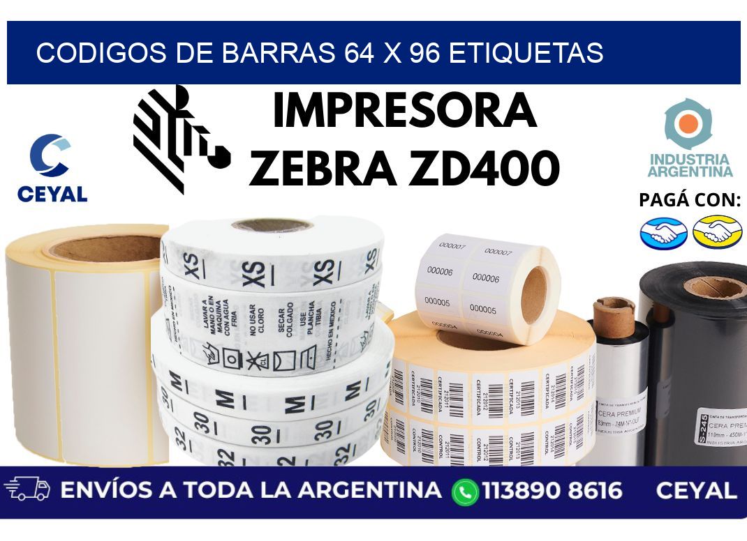 codigos de barras 64 x 96 etiquetas