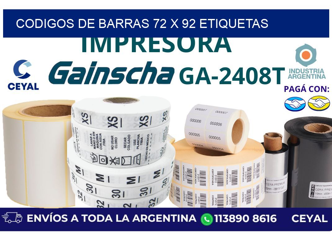 codigos de barras 72 x 92 etiquetas