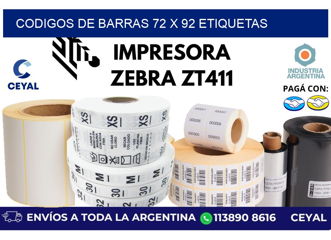 codigos de barras 72 x 92 etiquetas