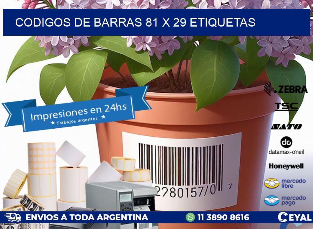codigos de barras 81 x 29 etiquetas