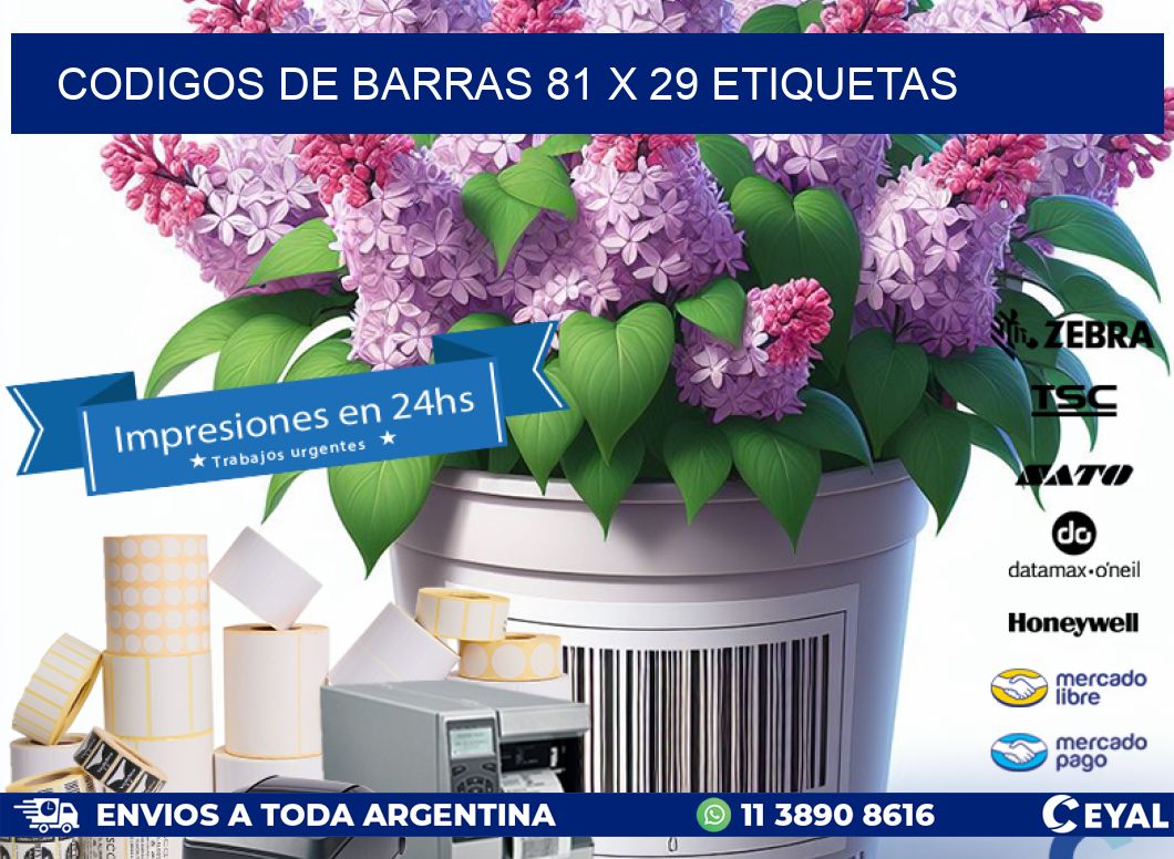 codigos de barras 81 x 29 etiquetas