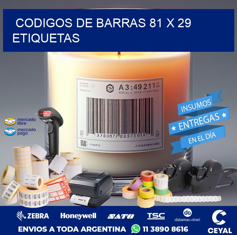 codigos de barras 81 x 29 etiquetas