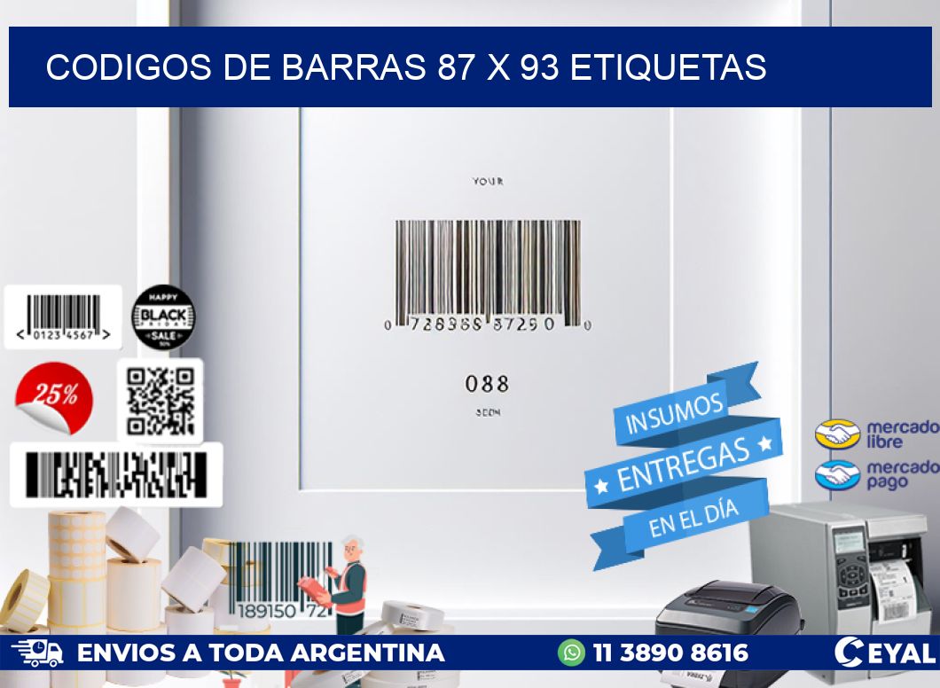 codigos de barras 87 x 93 etiquetas
