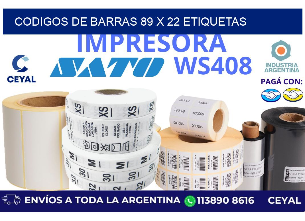 codigos de barras 89 x 22 etiquetas