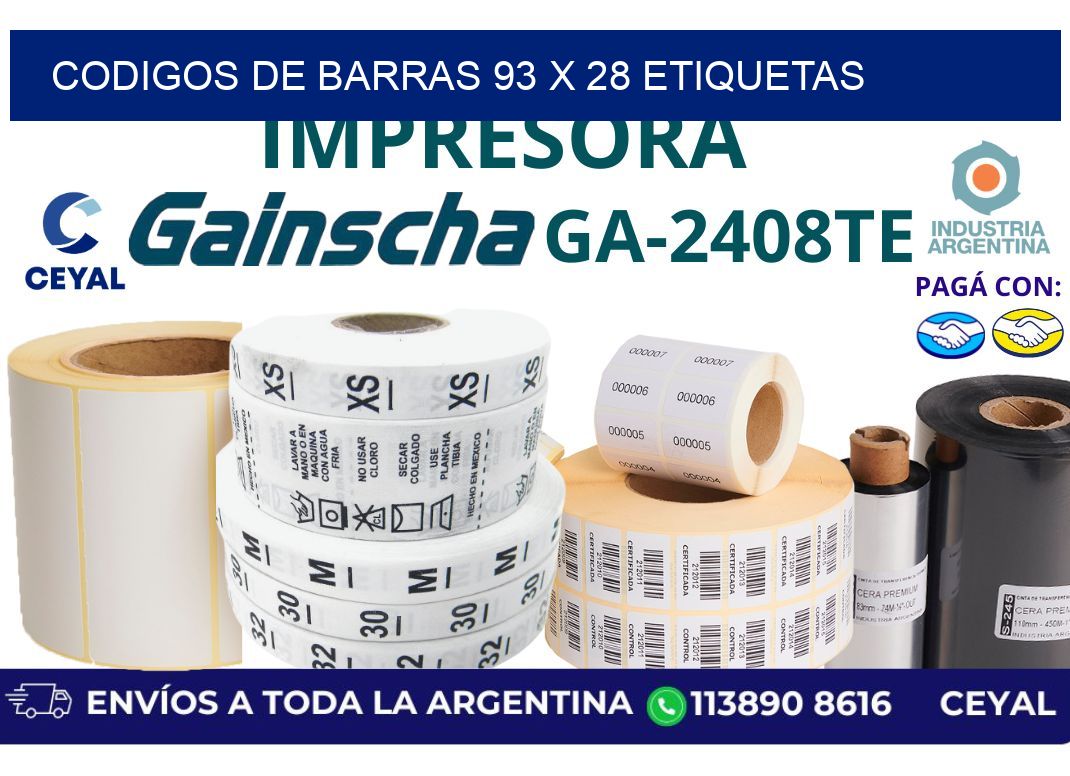 codigos de barras 93 x 28 etiquetas