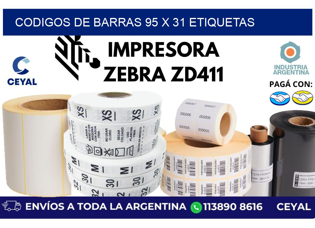 codigos de barras 95 x 31 etiquetas