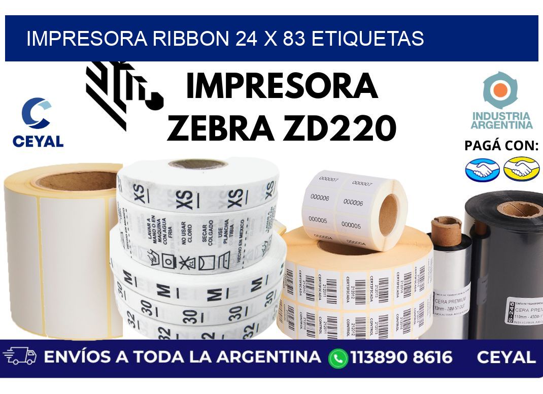 impresora ribbon 24 x 83 etiquetas