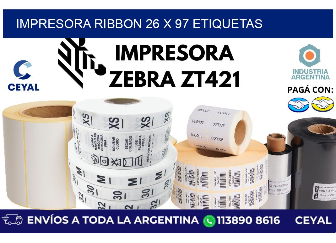 impresora ribbon 26 x 97 etiquetas