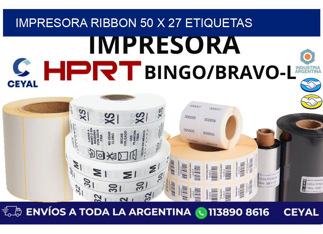 impresora ribbon 50 x 27 etiquetas