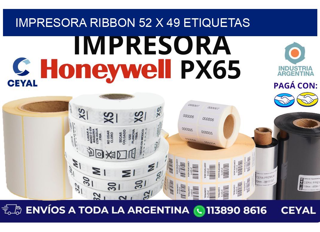 impresora ribbon 52 x 49 etiquetas