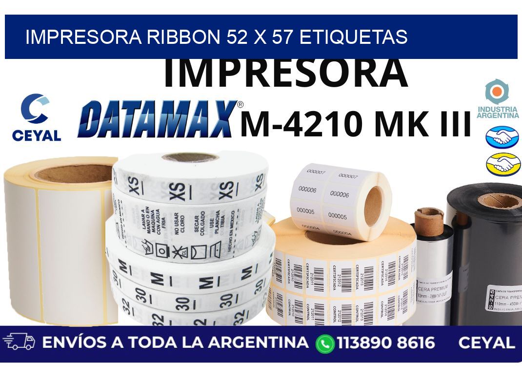 impresora ribbon 52 x 57 etiquetas