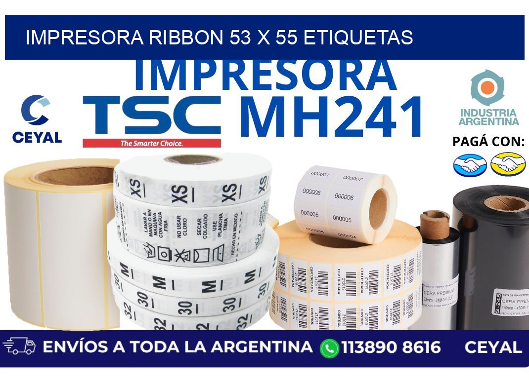 impresora ribbon 53 x 55 etiquetas
