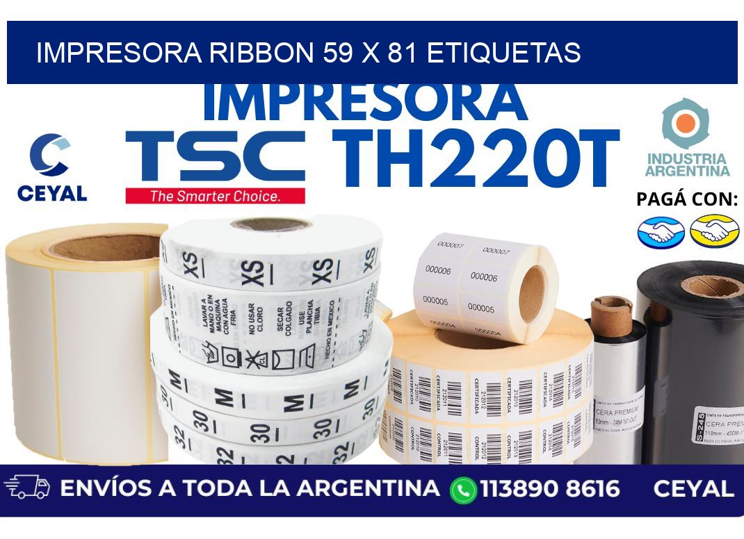 impresora ribbon 59 x 81 etiquetas