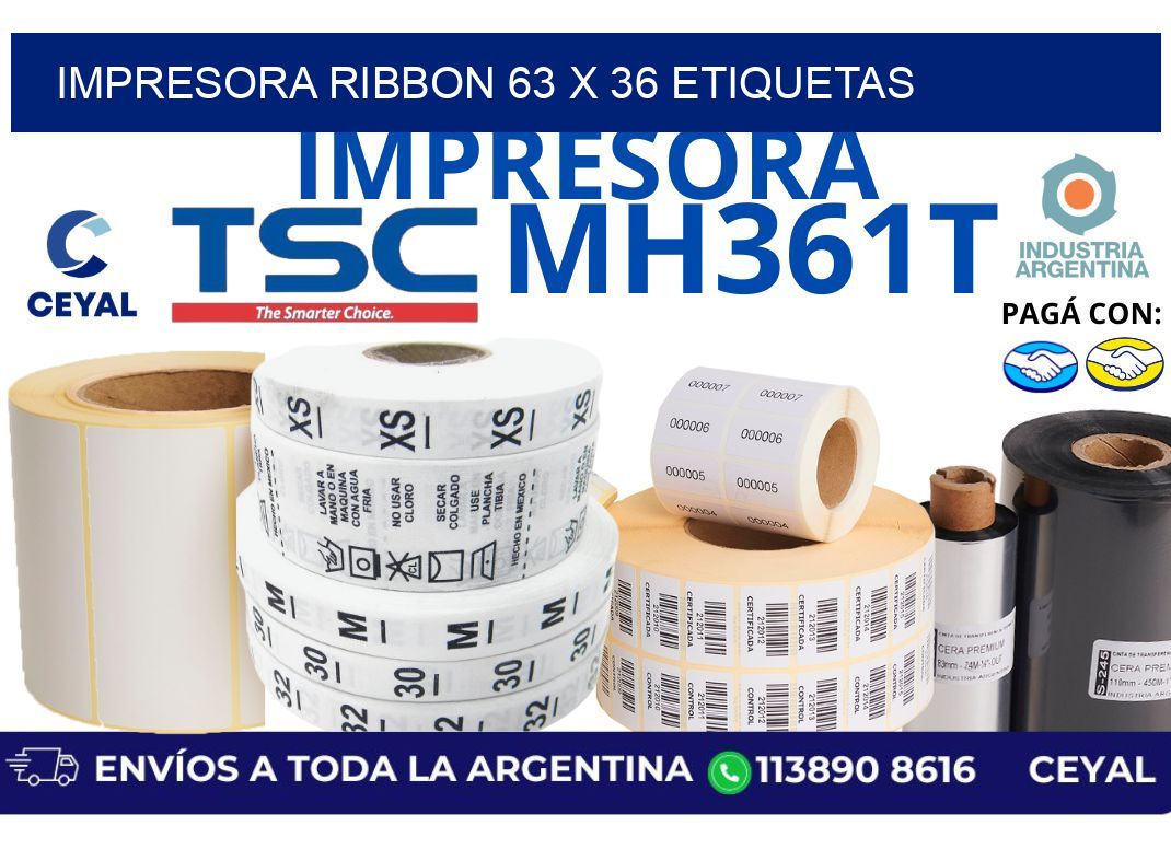 impresora ribbon 63 x 36 etiquetas
