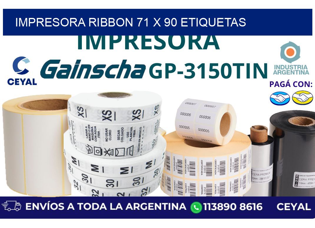 impresora ribbon 71 x 90 etiquetas