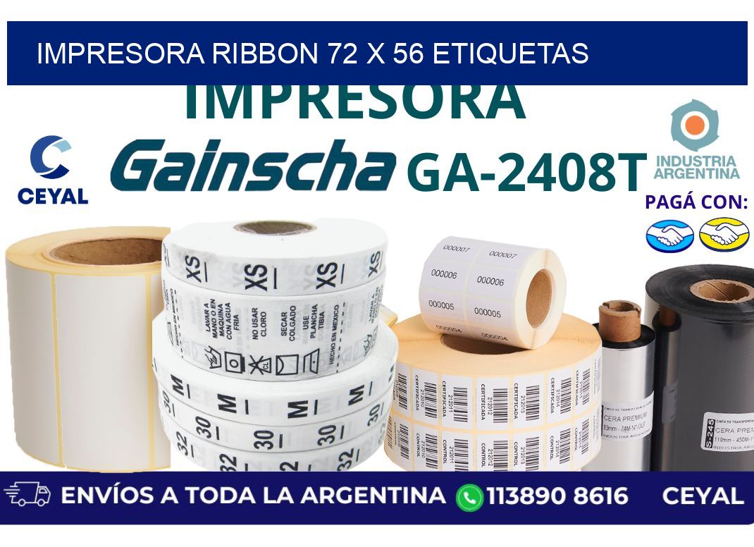 impresora ribbon 72 x 56 etiquetas