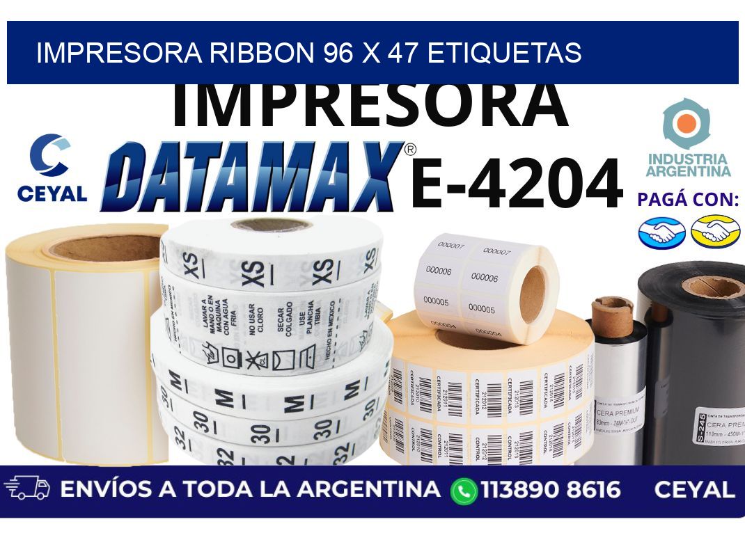 impresora ribbon 96 x 47 etiquetas