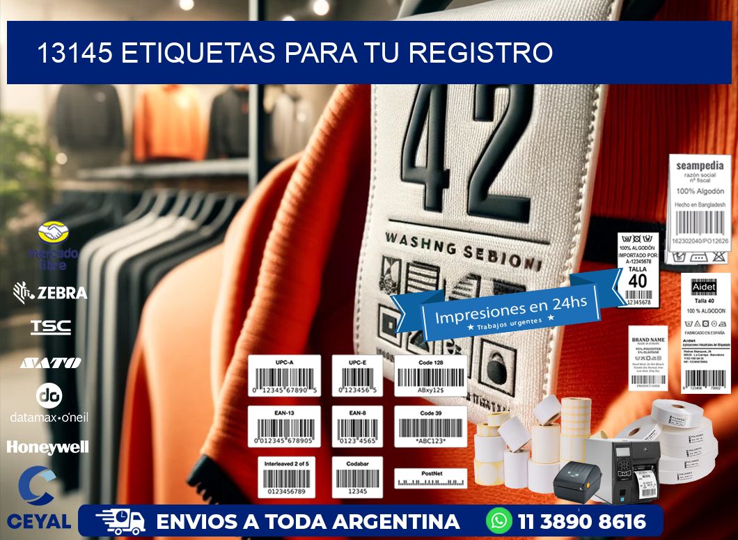 13145 etiquetas para tu registro