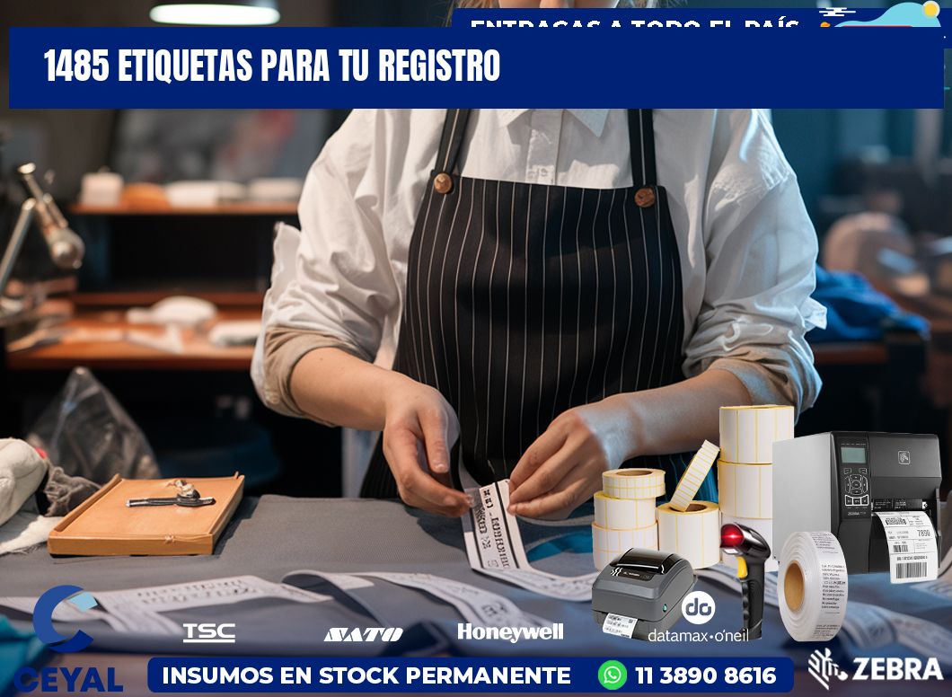 1485 etiquetas para tu registro