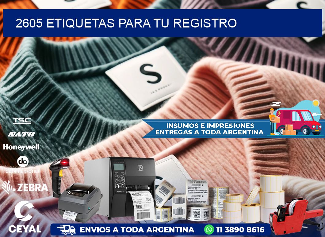 2605 etiquetas para tu registro