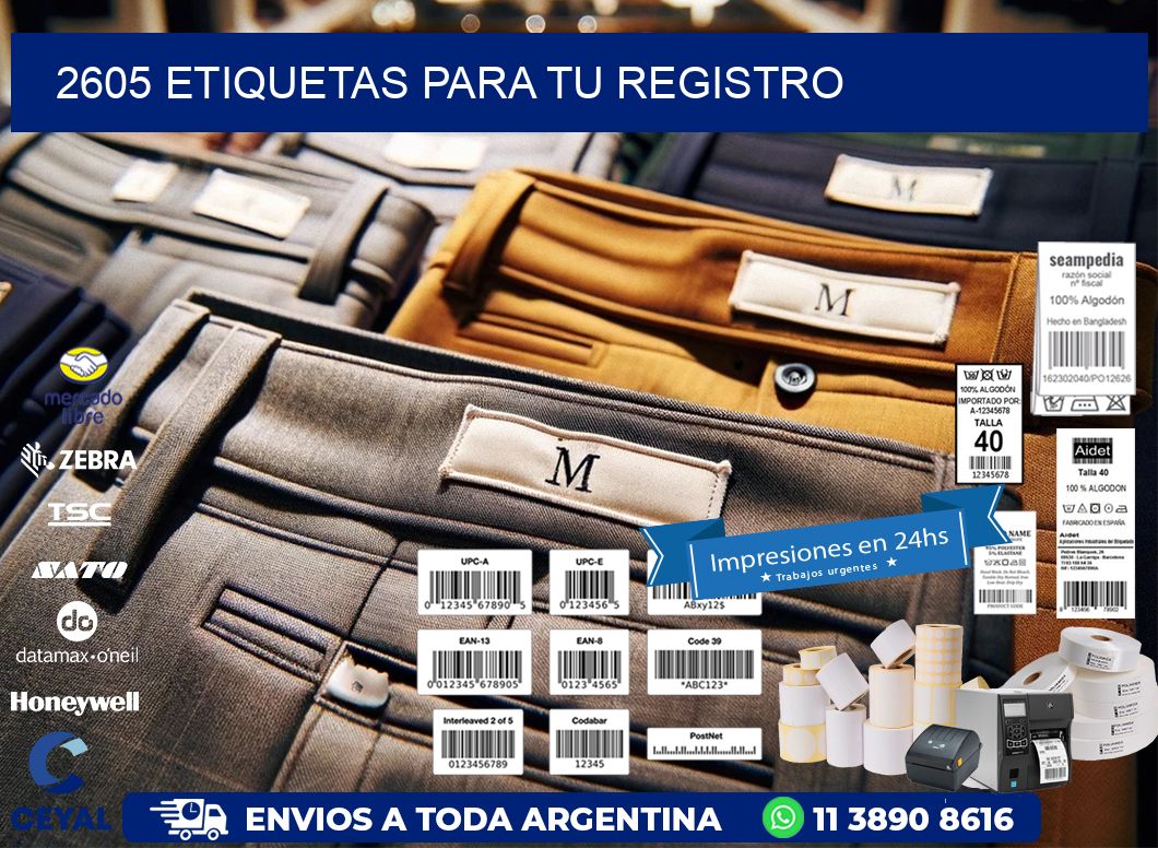 2605 etiquetas para tu registro