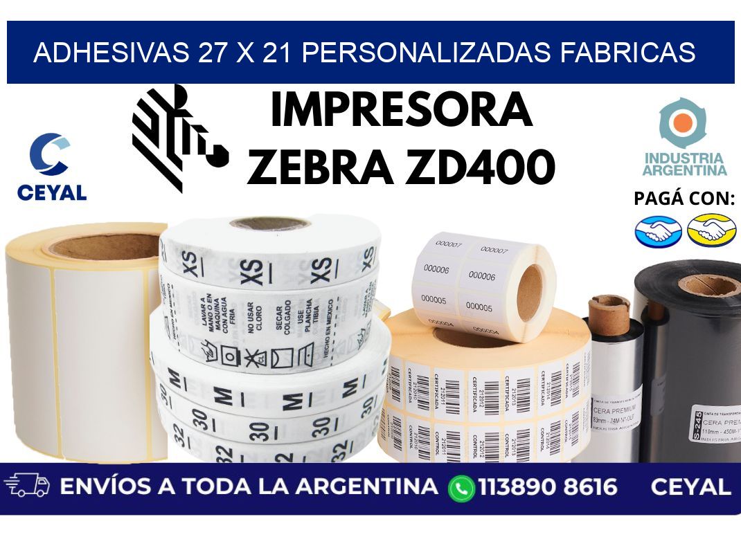 adhesivas 27 x 21 personalizadas fabricas