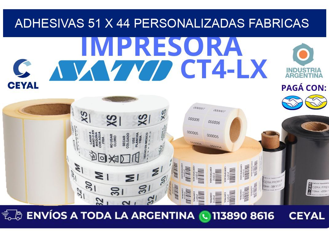 adhesivas 51 x 44 personalizadas fabricas