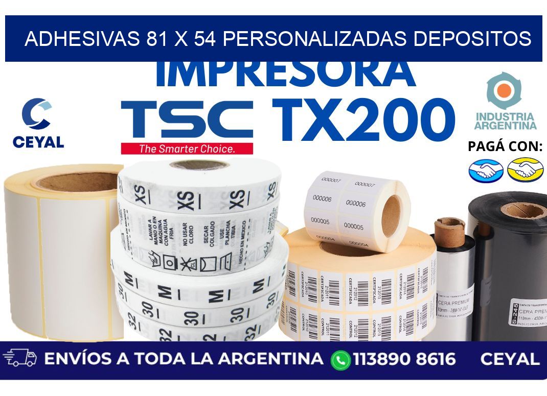 adhesivas 81 x 54 personalizadas depositos