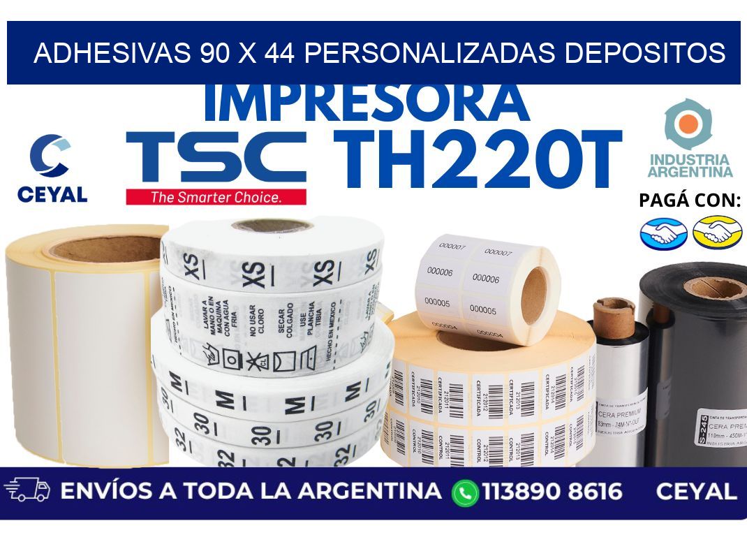 adhesivas 90 x 44 personalizadas depositos
